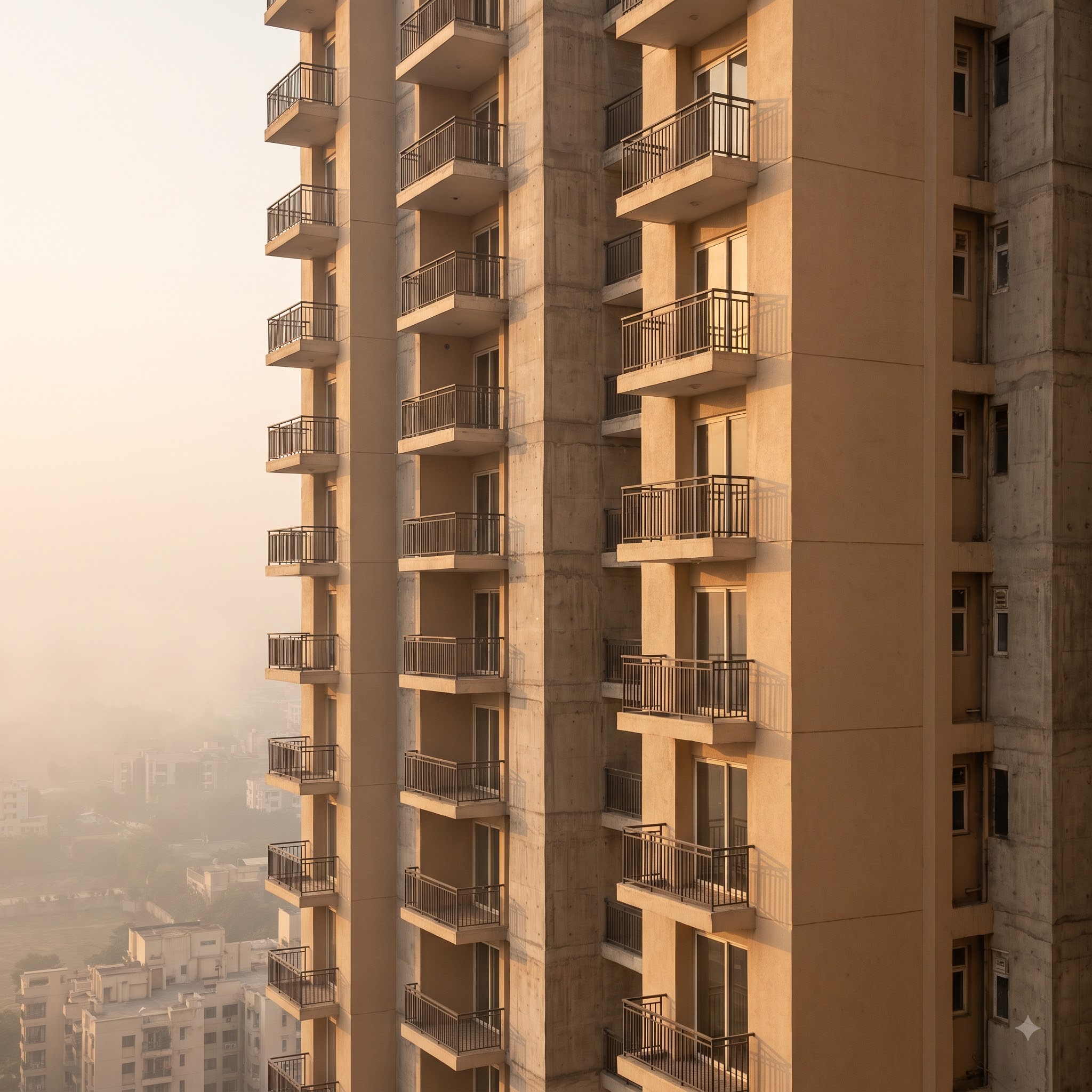 High-rise apartment balconies in the Tricity